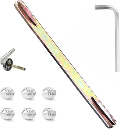 Bamyli Perno quadrato 8 mm x 120 mm, spinta per maniglie interne di porte e finestre zincate, con 4 viti a esagono incassato M6 e 1 chiave inglese