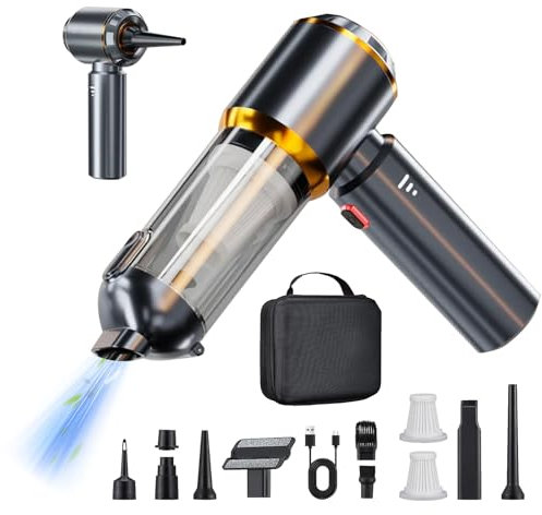 DiliDala Aspirabriciole Senza Fili, 25000Pa Aspirapolvere Auto Portatile, Mini Aspirapolvere Ricaricabile per Auto, 3 Velocità Aspirapolvere Auto con Potente Aspirazione per Tappeti, Animali Domestici