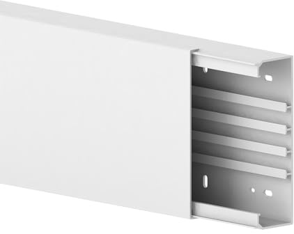 Cable Coach kabelkanal stor 60 x 200 mm, 1 m vit – robust kabelkanal för många kablar på vägg eller tak, för inomhus- och utomhusbruk, kontor, verkstad, hemmafixare