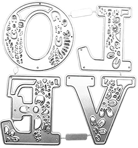 Palabra inglesa Amor Palabra Cuchillo Forma Corte Estampado Plantilla de Plantillas para Decorativo Papel Álbum Tarjeta Palabras Inglés Amor Relieve