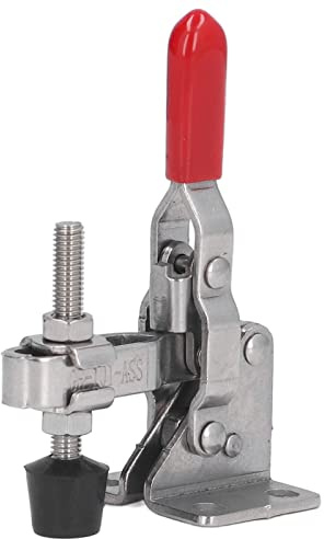 Hapivida Morsetto a Leva Verticale Acciaio Inox, Attrezzo Manuale per Lavorazione Legno con Forza di Serraggio 70kg per Installazione Attrezzature Saldatura Modellistica