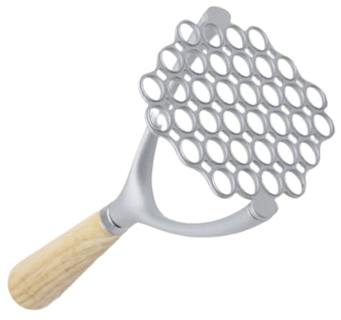 VICASKY Presse-pommes de Terre Manuel en Alliage D'aluminium Poignée en Bois, Gadget Cuisine Portable pour Écrasé Purée de Légumes et Citrouilles Cuisine