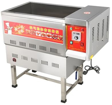 Friggitrice professionale elettrica a doppia parete in acciaio inox 55 litri con coperchio e cestello Riscaldamento Cucina Facilmente Varietà Cibi