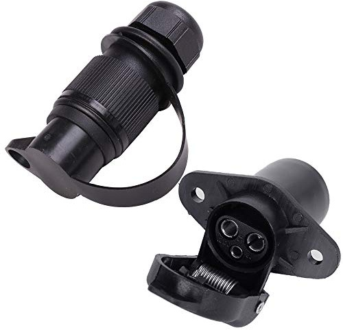 AOHEWEI Anhänger Steckdose 3 Poliger Stecker 12v Abschleppen Verbinder Schraubenende 3 Wege Männlich und Weiblich LKW Teile Für Elektrische Wohnwagen und anderes Nutzfahrzeug