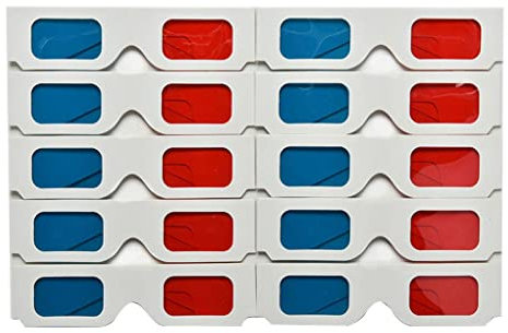 Ailan 10pcs / Set Papier Universel Anaglyphe 3D Lunettes 3D Silicone Rouge Silicone antidérapant Blue Carton Jeu de Films DVD Vidéo TV Lunettes 3D