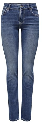 ONLY Damen ONLALICIA REG Strt DNM DOT879 NOOS 15252212, Medium Blue Denim, 28/32