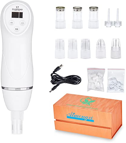 AIMENGXI Diamond Microdermabrasion Machine Professional Blackhead Remover Vacuum Upgraded Facial Pore Cleaner Electric USB with 8 Probes Blackhead Remover Skincare Tool