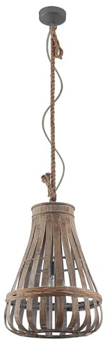 Lindby Pendelleuchte Haruno (Maritim) aus Holz (1 flammig, E27) - Hängeleuchte Esstischlampe Hängelampe Wohnzimmerleuchte
