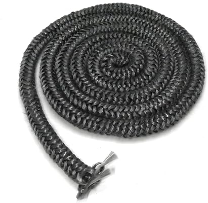 Ofendichtschnur, Dichtung Glasfaserschnur, Dichtungsband für Kaminofen, Dichtschnur, Ofendichtung Feuerfest für Kamin mit Endabbinder, für Kaminofen Kamin, Schwarz, 6MM*3M