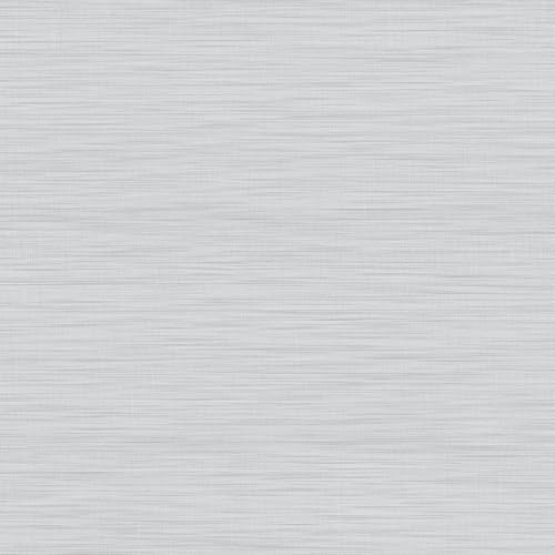 VEELIKE Papier Peint Gris Clair Texturé Papier Peint Tissu D'herbe Papier Peint Toile D'herbe Gris Blanc Papiers Peints Decoratifs Chambre Salon Papier Adhesif pour Meuble Cuisine Amovible 40cm×300cm