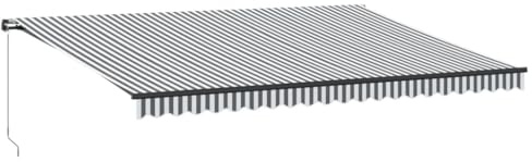 vidaXL Markise Manuell Anthrazit und Weiß 500x350 cm, Markisen, Markise ausfahrbar, Gelenkarmmarkisen, Markise einziehbar, Gelenkarmmarkise