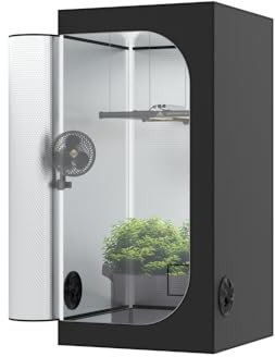 The Grow Deluxe D600 Growzelt 80x80x160 cm - Indoor Anbauzelt mit herausnehmbarer Wanne, hochreflektierendes Mylar licht- und wasserdicht