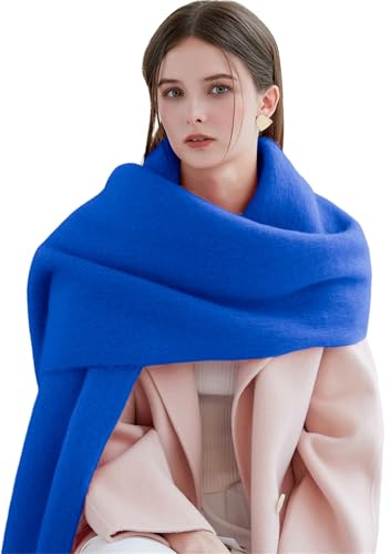 YloveM schal weich damen winter,long dicker weich schal,tartan weihnachtsschal XXL Blau