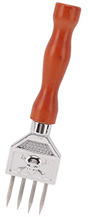 Bewinner Professional Stainless Steel Ice Pick Crusher with Wood Handle, Multi Fork Ice Chipper Tool for Bars, Kitchen, Camping - 9 Inch 304 Stainless Steel Ice Breaker (B)