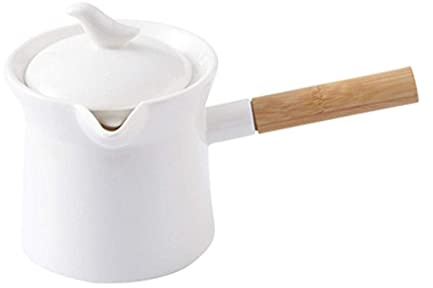 Piccolo Barattolo per Alimenti in Ceramica con Manico e Coperchio, Mini lattiera e teiera a Forma di Fiore, Grande capacità, Barattolo per la Preparazione del caffè, lattiera