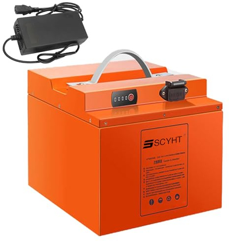 SSCYHT Batería de Litio 48 V Batería extraíble 26 Ah Baterías de Repuesto 48 V Baterías para Motos eléctricas para Motores 250 W a 1300 W con Cargador