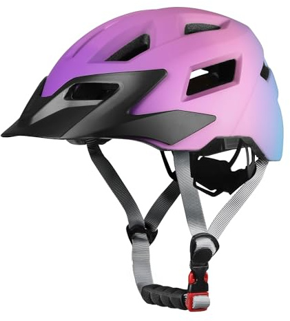 FUNWICT Casco Bici Per Bambino Per Ragazze E Ragazzi, Casco Bicicletta Regolabile Casco Ciclismo Per Gioventù Multisport Per Skateboard Ciclismo 52-56cm (MixPurple, M: 55-59 cm)