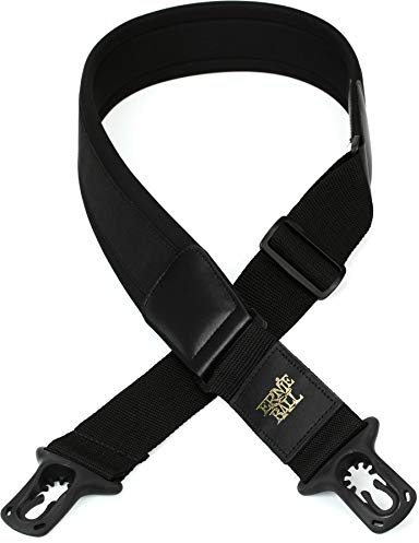 Ernie Ball Polylock-Komfort-Gitarrengurt, aus Neopren, normale Breite, Schwarz