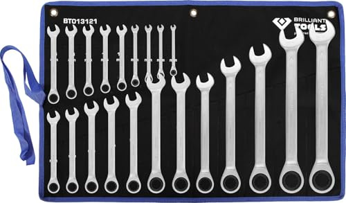 BRILLIANT TOOLS BT013121 Ratschenringschlüssel-Satz, 21-tlg. 6-32 mm [Powered by KS TOOLS]