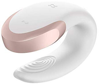 Satisfyer Double Love App Paar-Vibrator mit Fernbedienung | Aus medizinischem Silikon | Sex-Spielzeug für Frauen & Paare | Erotisches Damen Toy in weiß