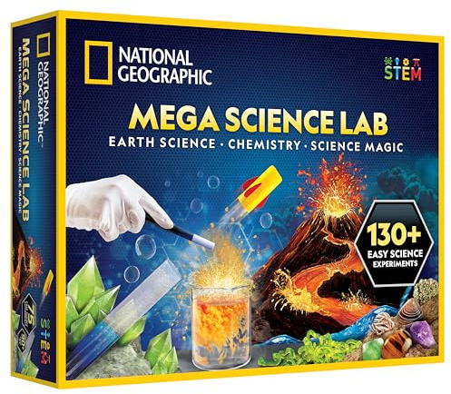 National Geographic Mega Science Lab - Kit for Kids with 75 Easy Experiments, Featuring Earth Science, Chemistry Set, and Magic STEM Projects for Boys and Girls (Amazon Exclusive)