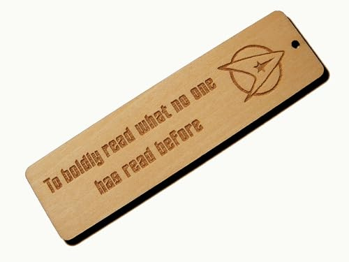 Fastcraft Lesezeichen aus Holz, Motiv: Weltraum, Trekkie-Fan, Geschenk, Geschenk