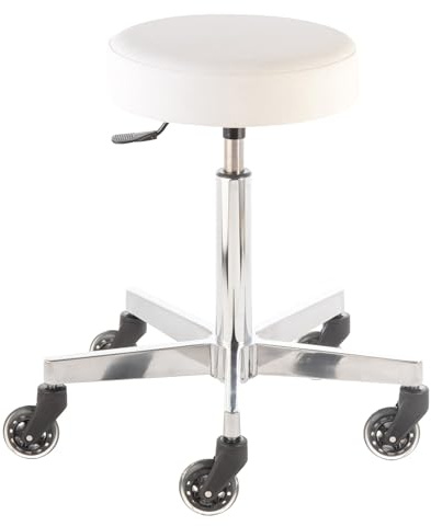 Prova Nova GmbH Roll- und Drehhocker Lille go Faster 4442, Sitzhöhe ca. 53-73 cm, Polsterdekor:Dekor Offwhite