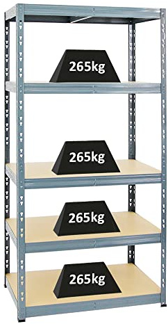 PROREGAL Schwerlastregal Tiger Grau 180x90x60cm für Gesamtlast 1365kg Kellerregal, Steckregal, Garagenregal, Lagerregal