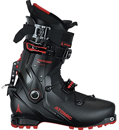 ATOMIC BACKLAND Carbon, Chaussures de ski unisexes pour adulte, noir, rouge, 43 EU, Noir, rouge, 43 EU