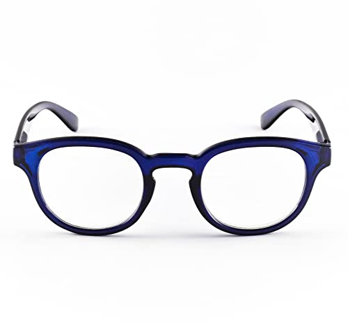 Contacta, Hipstyle, Occhiali da Lettura per Uomo e Donna, Occhiali Stilosi e Raffinati, Montatura con Aste Flex, Colore Blu, Diottrie +2,50, Confezione con Sacchetto Portaocchiali, 27g
