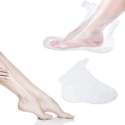 Transparente Einweg-Schuhe, Paraffin-Wachs-Badeeinlagen für Fuß, Pediküre, heißes Spa, Wachsbehandlung, Fußabdeckungen, Beutel (50 Stück)