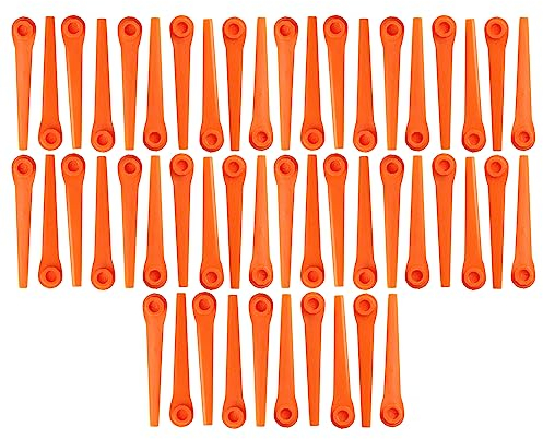 vhbw 50x Ersatz-Messer Ersatz für Gardena RotorCut 5368-20 für Rasentrimmer - Ersatzklinge, Orange, Kunststoff
