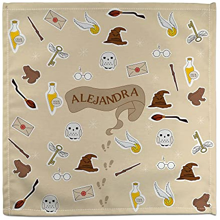 Personalisierte Serviette Stoffservietten Harry Potter. Bedrucke Servietten mit Namen. 50% Baumwolle. 32x32cm Ungefähr. Personalisierte Geschenke. Magie.
