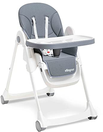 Interbaby Trona Bebe Evolutiva | Trona Plegable Bebe 6-36 meses, Máximo 25 kg, Aluminio | Trona Bebe Respaldo 3 Posiciones, Patas y Bandeja Regulables, Arnés de Seguridad | Comfort Eat Gris