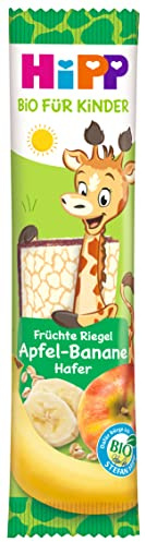 HiPP Giraffe Riegel Apfel-Banane-Hafer (22 x 23g), Kinderriegel ab 1 Jahr, Süße nur aus Früchten, ideal für unterwegs & zwischendurch