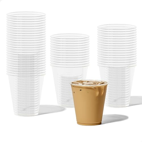 TOSSWARE NATURAL Arena - Plant Based Cups 12 oz Set of 50 - Plastic Alternative Clear Cold Cups for Parties, Bachelorettes, Weddings