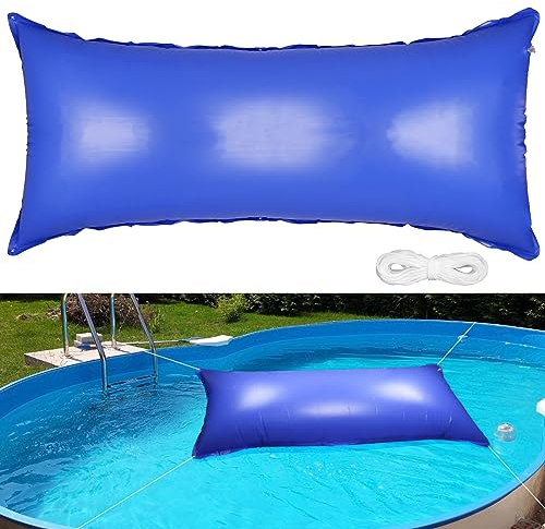 Pool Pillow, 4 x 8 Feet Swimming Pool Air Pillow with A 49 Feet Cold Rope Resistant Pool Winter Ice Equalizer Pillow Above Ground Pool Winterizing Pillow Winter Pool Closing Covers