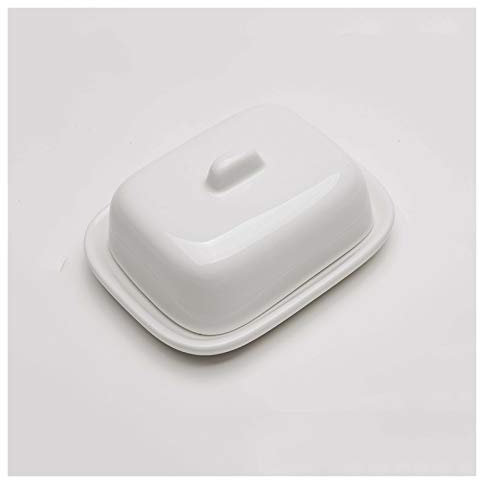 Butter Dish White Butter Dish with Lid Square Butter Rack for Dishwasher and Microwave Oven Butter Dish with Butter Knife Set Hotel Western Tableware Butter Container ( Color : A )