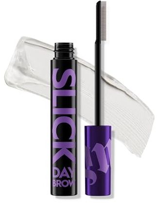 Urban Decay Slick Day Strong-Hold Clear Brow Gel, Lifted, Laminated Eyebrows, Up to 24 HR Wear, Comfortable Feel with Water-Based Wax, Flake-Proof, No White Cast, Dries Clear, Vegan - 0.23 fl oz