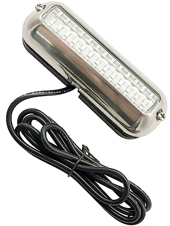 Kisangel Kreative Edelstahl Unterwasser Led Lampe 39 Led Abs Yachtbeleuchtung Boot Beleuchtung Blaues Licht Für Bootsdekoration
