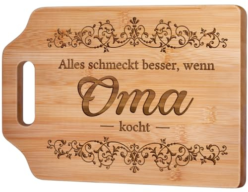 Oma Geschenk - Graviertes Bambus Schneidebrett, Geschenk Oma, Geschenk Oma Geburtstag, Oma Geburtstagsgeschenk, beste Oma Geschenke, Geschenk Oma Weihnachten, Weihnachtsgeschenke