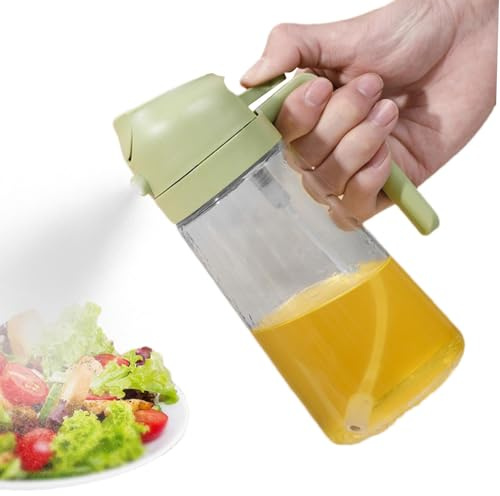 Lesunbak Öl Sprühflasche, 2 In 1 Ölsprüher, 470ml Glas Öl Sprühflasche Mit Großem Fassungsvermögen, Spenderflasche Für Olivenöl Und Essig Zum Kochen Von Küchensalaten, Grillen Und Backen Grün