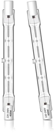 Caldarax 2 Pack R7s Halogen Bulb 118mm 400W Dimmable, J118 Security Light Bulb, 230V 7500LM 2700K Warm White, Linear Halogen Floodlight Bulbs for Work, Spotlights, Landscape Lights, Floor Lamp