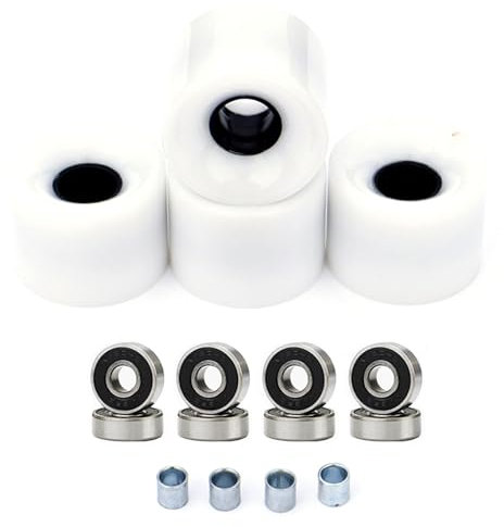 4 Stück Longboard Rollen Skateboard Rad Straßenräder für Skateboards Cruiser Räder mit Kugellager und Abstandshalter Set
