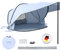 Strandmuschel Pop Up 3-4 Personen mit Sonnensegel | UV Sonnenschutz UPF 50+ | für Familien, Strand, Camping, Garten und Angeln - Sonnendach, Vordach