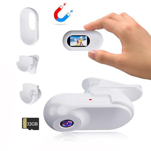 Xilecam Mini Action Cam1080P et Carte mémoire 32 Go Caméra de Casque Moto Bodycam Mini caméra Multifonction Accessoires Body Cam (M300)