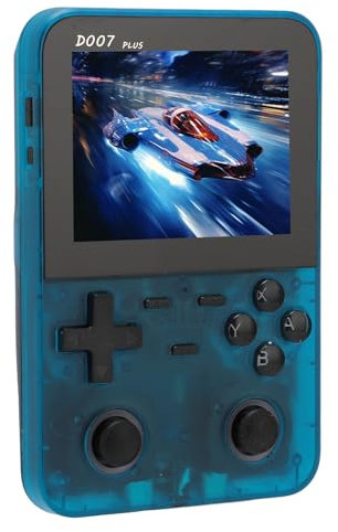 Handheld Game Console Open Source Color Screen Retro Gaming Console with Crossed Direction Key for Vintage Gaming Enthusiasts (Transparent Blue)
