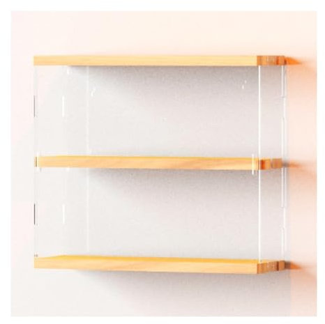 Wandregal mit 3 Ebenen, Sammelvitrine mit transparenter Tür, zur Aufbewahrung von Spielzeug und Ausstellungen für Zuhause, Büro, Spielzimmer, Schlafzimmer, 30 x 8 x 25,6 cm