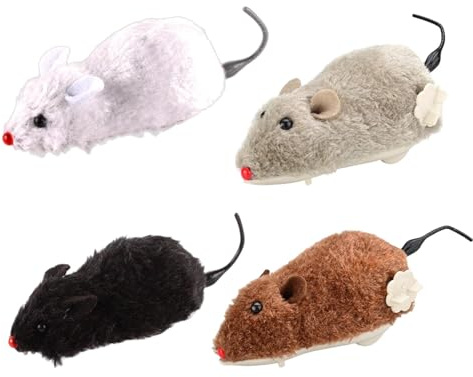 4 Pièces Souris À Remonter Pour Chat, Souris Mécanique Jouet Chat, Jouet Souris Interactif Pour Chat, Courses Réalistes, Plaisir De Chasse, Jeu Interactif Pour Chatons, Divertissement Pour Animaux