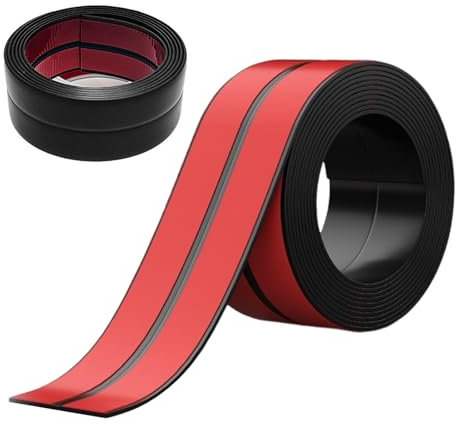 Flexible Innen- und Außeneckleiste, 3M PVC Selbstklebend Weichsockelleiste, DIY Wasserdichte Wandeckenschutz und Wandkantenschutz für Wandkanten, Decken, Arbeitsplatte (Schwarz, 3M x 6 CM)